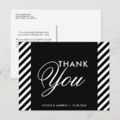Zwarte & witte diagonale strepen Dank u Post Kaart (Voorkant / Achterkant)