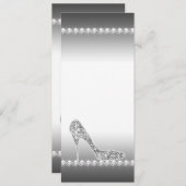 Zwarte Witte Diamant Hoge Hak Schoen Verjaardagsfe Kaart (Voorkant / Achterkant)
