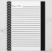 Zwarte witte diamant zigzag Chevrons Recipe Sheets (Achterkant)
