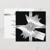 Zwarte Witte Diamanten Boog Vrouwen 60ste Verjaard Kaart (Voorkant / Achterkant)