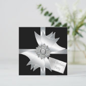 Zwarte Witte Diamanten Boog Vrouwen 60ste Verjaard Kaart (Staand voorkant)