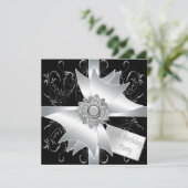 Zwarte Witte Diamanten Boog Vrouwen 60ste Verjaard Kaart (Staand voorkant)