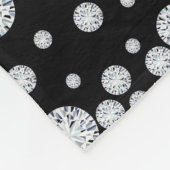Zwarte witte diamanten monogram initiaal fleece deken (Hoek)