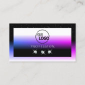 Zwarte witte diamanten Roze Paarse gradiënt Voeg L Visitekaartje (Voorkant)