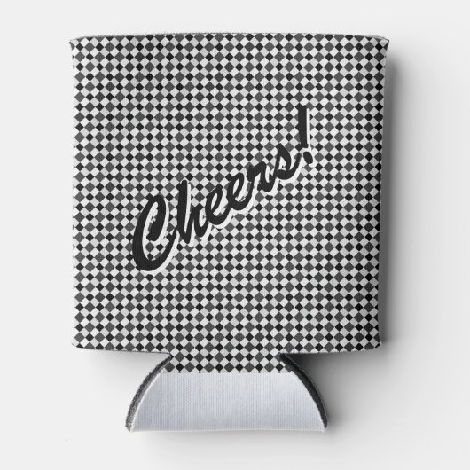 Zwarte witte diamantkaas blikjeskoeler (Voorkant)