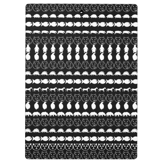 Zwarte witte dieren Modern Stripes Patroon Klembord (Achterkant)