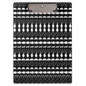 Zwarte witte dieren Modern Stripes Patroon Klembord (Voorkant)