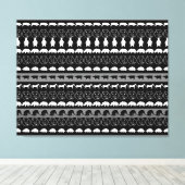 Zwarte witte dieren Moderne strepen patroon #2 Canvas Afdruk (Insitu (Houten vloer))