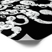 zwarte & witte dj-hoofdtelefoon poster (Hoek)