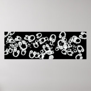 zwarte & witte dj-hoofdtelefoon poster