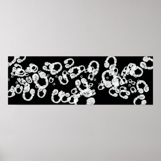 zwarte & witte dj-hoofdtelefoon poster (Voorkant)