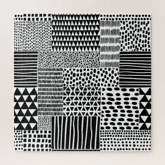 Zwarte witte doedel: etnische naadloos legpuzzel (Verticaal)