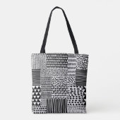 Zwarte witte doedel: etnische naadloos tote bag (Achterkant)