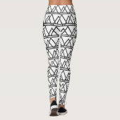 Zwarte witte driehoek Geometric Leggings (Achterkant)