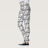 Zwarte witte driehoek Geometric Leggings (Links)
