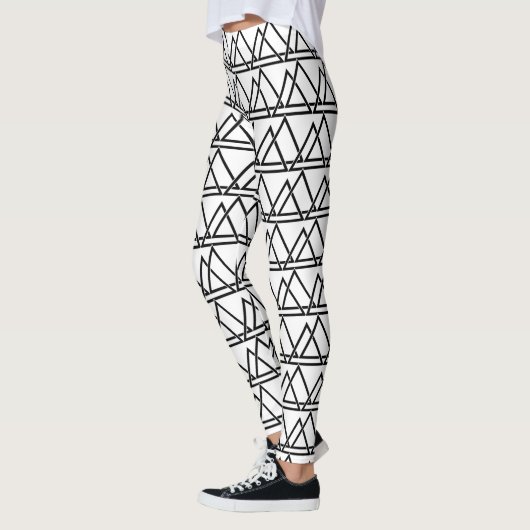 Zwarte witte driehoek Geometric Leggings (Links)