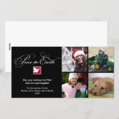 Zwarte witte duif vrede op aarde vakantie groet feestdagenkaart (Voorkant / Achterkant)