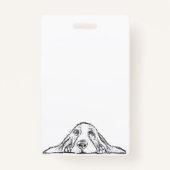 zwarte witte, eenvoudige puppy-ogen badge (Voorkant)