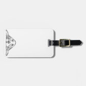 zwarte witte, eenvoudige puppy-ogen bagagelabel (Voorkant horizontaal)