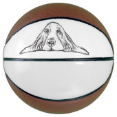 zwarte witte, eenvoudige puppy-ogen basketbal (Voorkant)