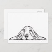 zwarte witte, eenvoudige puppy-ogen briefkaart (Voorkant / Achterkant)