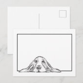 zwarte witte, eenvoudige puppy-ogen briefkaart (Voorkant / Achterkant)