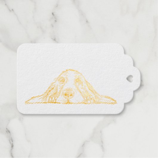 zwarte witte, eenvoudige puppy-ogen cadeaulabels (Voorkant (horizontaal))