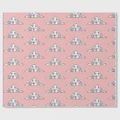 zwarte witte, eenvoudige puppy-ogen cadeaupapier (Vlak)