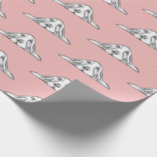 zwarte witte, eenvoudige puppy-ogen cadeaupapier (Hoek)