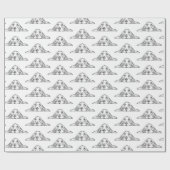 zwarte witte, eenvoudige puppy-ogen cadeaupapier (Vlak)