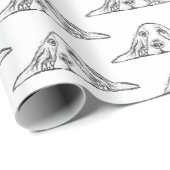 zwarte witte, eenvoudige puppy-ogen cadeaupapier (Rol Hoek)