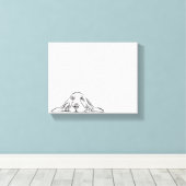 zwarte witte, eenvoudige puppy-ogen canvas afdruk (Insitu (Houten vloer))