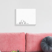 zwarte witte, eenvoudige puppy-ogen canvas afdruk (Insitu (Woonkamer))