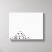 zwarte witte, eenvoudige puppy-ogen canvas afdruk (Voorkant)