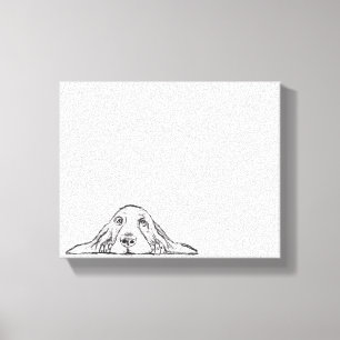 zwarte witte, eenvoudige puppy ogen  canvas afdruk