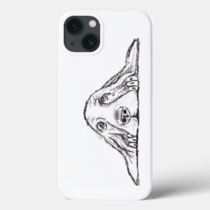 zwarte witte, eenvoudige puppy-ogen Case-Mate iPhone case