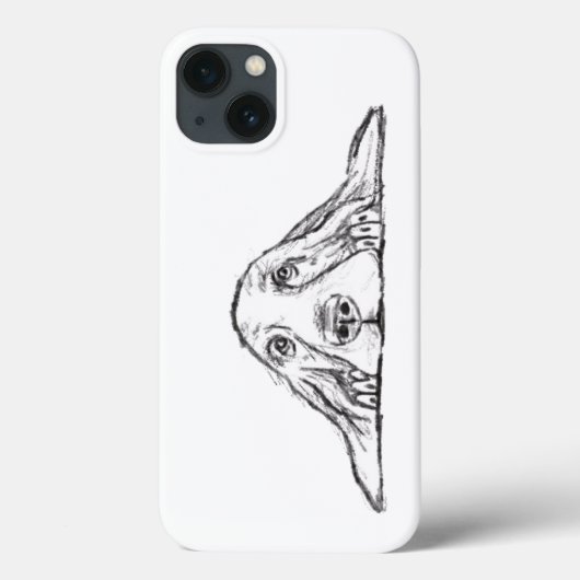 zwarte witte, eenvoudige puppy-ogen Case-Mate iPhone case (Achterkant)