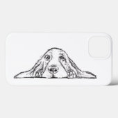 zwarte witte, eenvoudige puppy-ogen Case-Mate iPhone case (Achterkant (horizontaal))