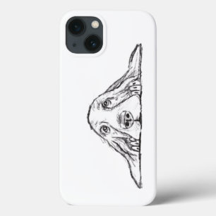 zwarte witte, eenvoudige puppy-ogen Case-Mate iPhone case