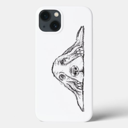 zwarte witte, eenvoudige puppy-ogen Case-Mate iPhone case (Achterkant)