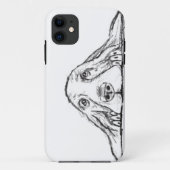 zwarte witte, eenvoudige puppy-ogen Case-Mate iPhone case (Achterkant)