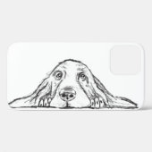zwarte witte, eenvoudige puppy-ogen Case-Mate iPhone case (Achterkant (horizontaal))
