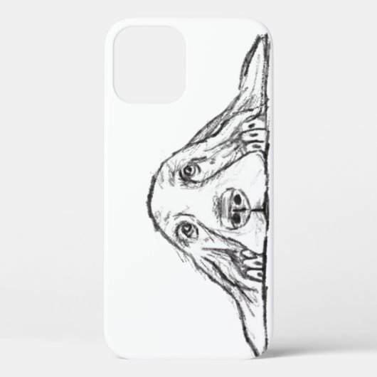 zwarte witte, eenvoudige puppy-ogen Case-Mate iPhone case (Achterkant)