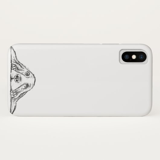 zwarte witte, eenvoudige puppy-ogen Case-Mate iPhone case (Achterkant (horizontaal))