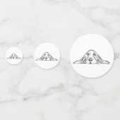 zwarte witte, eenvoudige puppy-ogen confetti (Voorkanten)