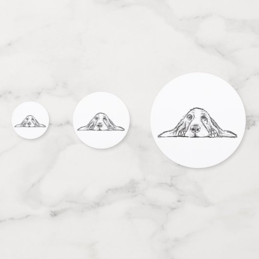 zwarte witte, eenvoudige puppy-ogen confetti (Voorkanten)