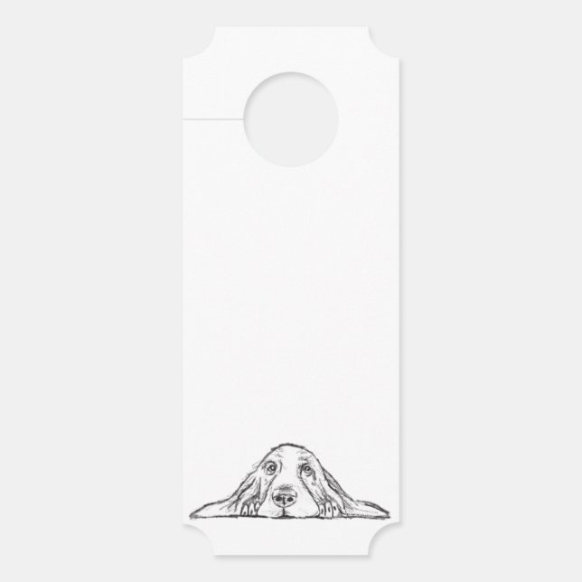 zwarte witte, eenvoudige puppy-ogen deurhanger (Voorkant)