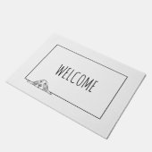 zwarte witte, eenvoudige puppy-ogen deurmat (Schuin)