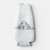 zwarte witte, eenvoudige puppy-ogen flesjeskoeler (Voorkant)