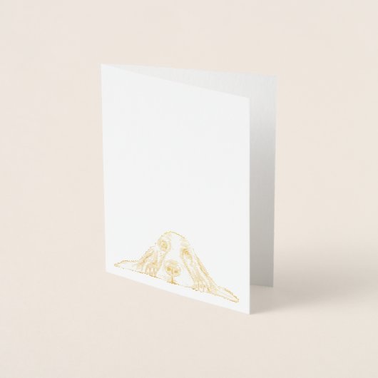 zwarte witte, eenvoudige puppy-ogen folie kaarten (Voorkant)